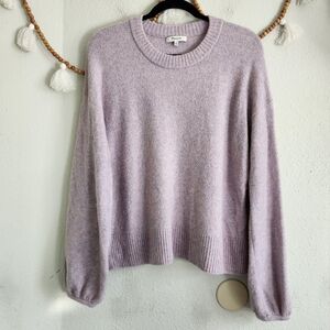 Madewell Lavender Wool Blend Ballon Sleeve Sweater